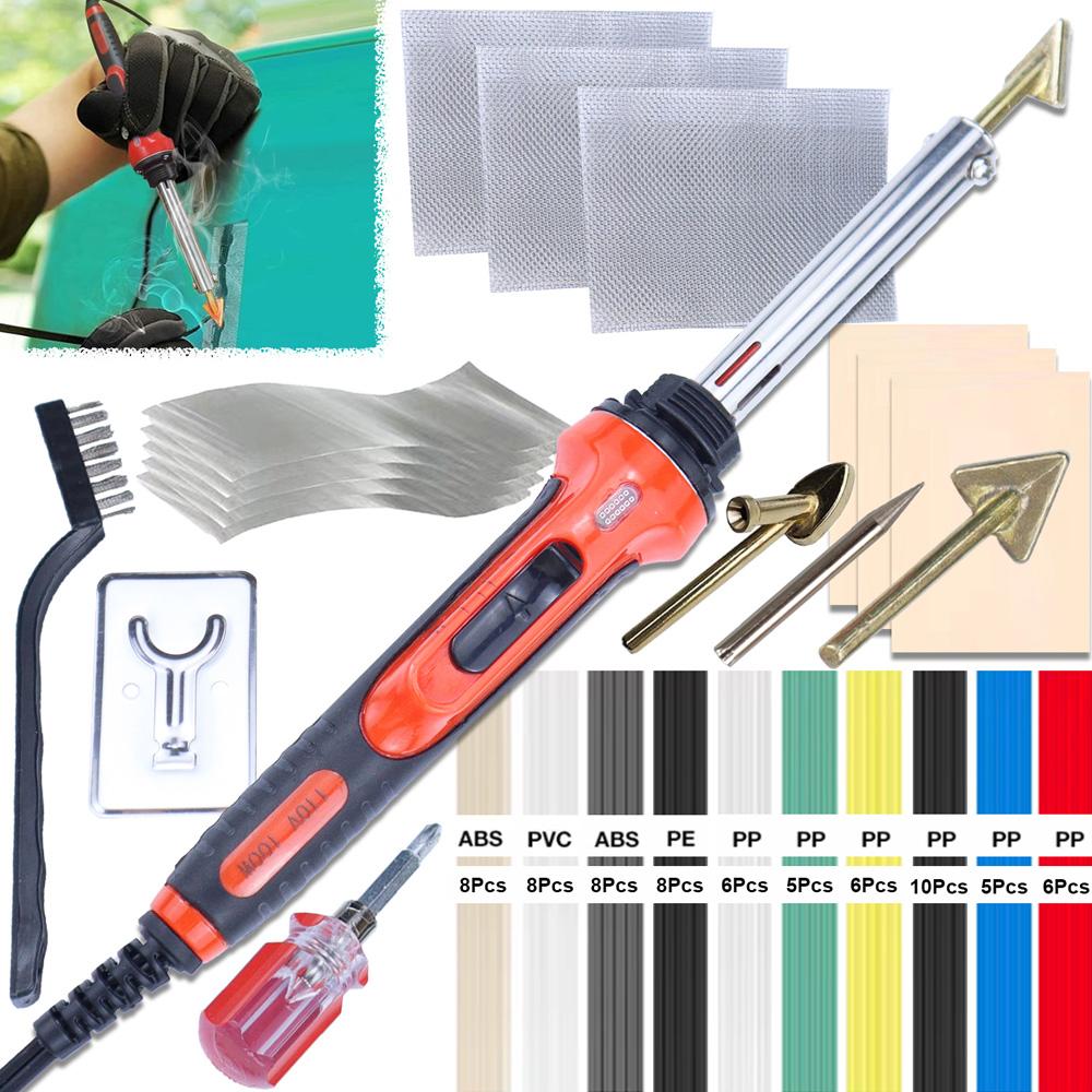 

100W Plastic Welder, 70PCS Welding Rods Repair Kit, 4 Tips 3 IN 1 Soldering Iron Kit, Plastic Welding Kit for DIY Bumper Kayaks 110V US Plug