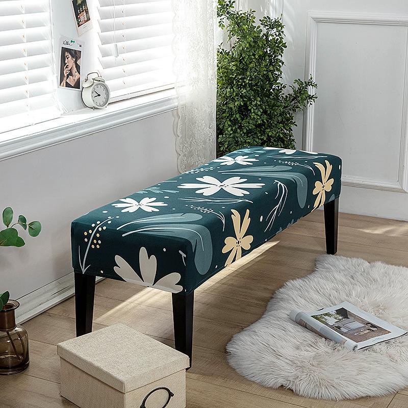 Чехол на стул Высокая плотность 160 г/м² Эластичный чехол на стул Отель Ресторан Дом Переобувание Банкетка для пианино Printed Bench Cover