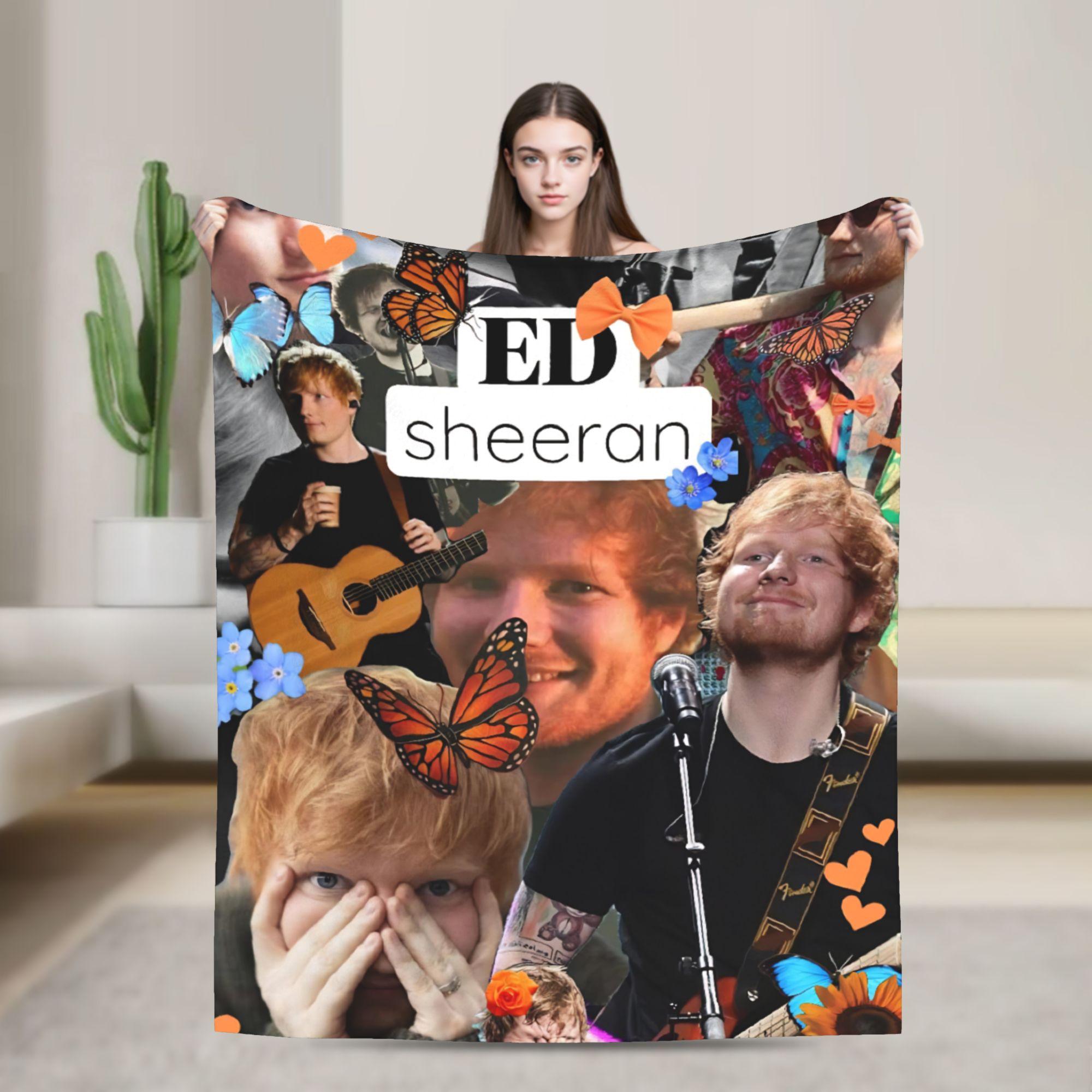 Jessica Chen Unisex Ed Sheeran Tour Flannel Blanket Soft Warm Throw Blanket For Couch Bed Picnic Print Bedspread Sofa Bed Cover