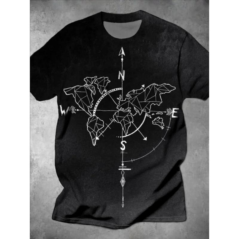 T-shirt da uomo a maniche corte con girocollo e stampa 3D, taglie forti, T-shirt casual estiva