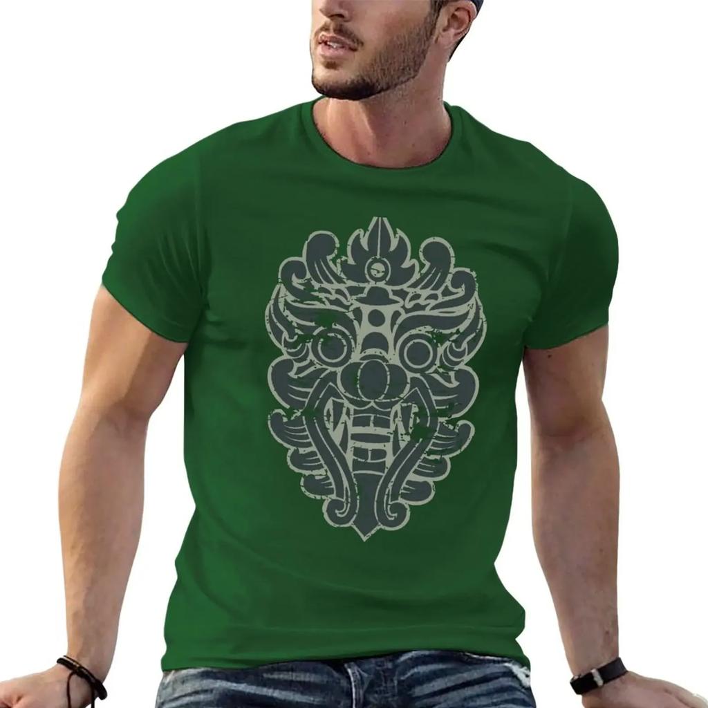 Mască Aztecă Față 4 Barong Balinezăthailandeză Mască Dragon Thai Tricou Filmul The Beach Tricou Supradimensionat Tricouri Pentru Unisex Bumbac