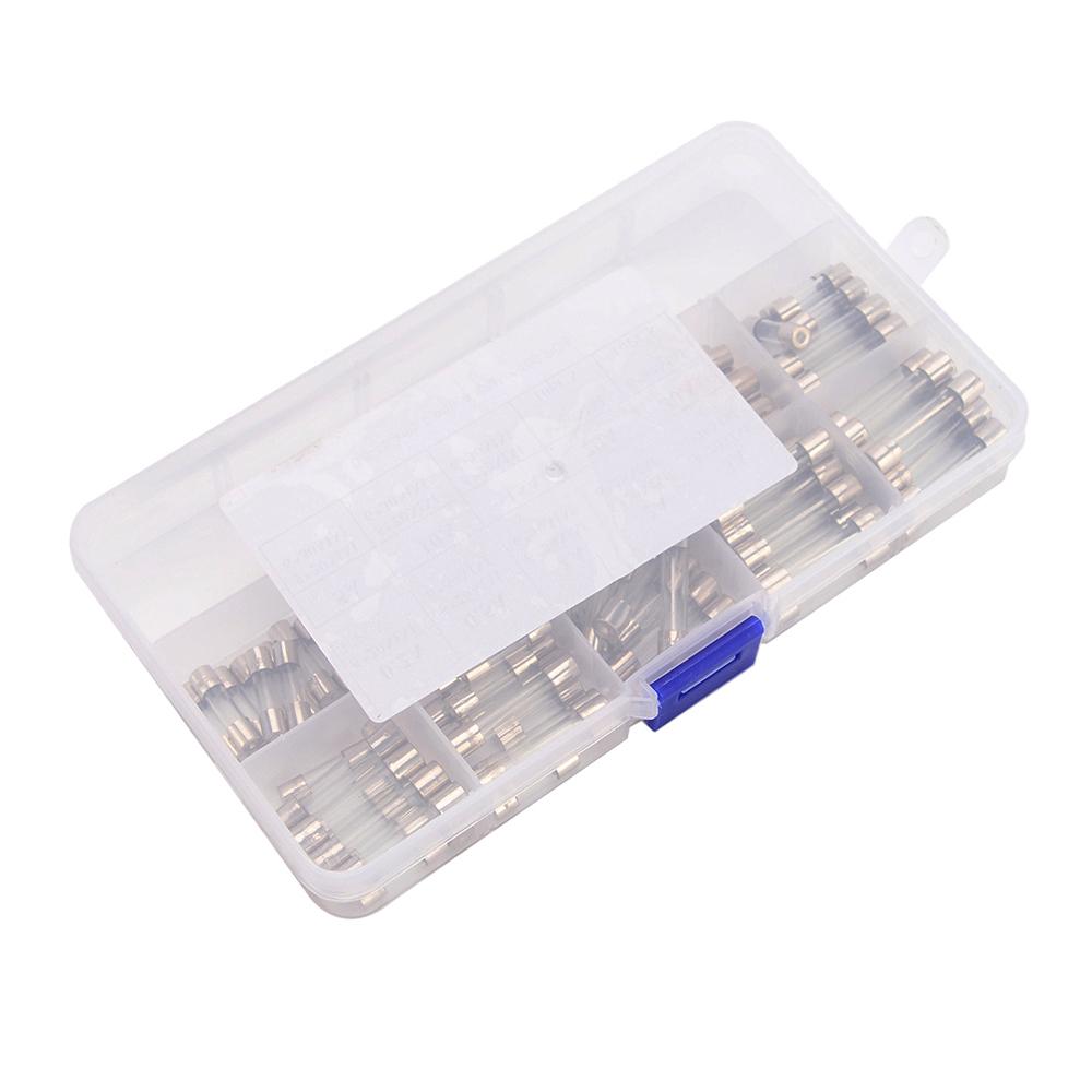 Total 100Pcs Fast-blow Car Glass Fuses Tube Assorted Kit 55Pcs 5x20mm 45Pcs 6*30mm Amp 0.2A 0.5A 1A 2A 3A 5A 10A 15A 20A 30A