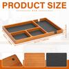 Wooden Office Desktop Storage Box Valet Tray with 4 Compartment Solid Wood for Glasses Mobile Phone Earphones Sundries Organizer