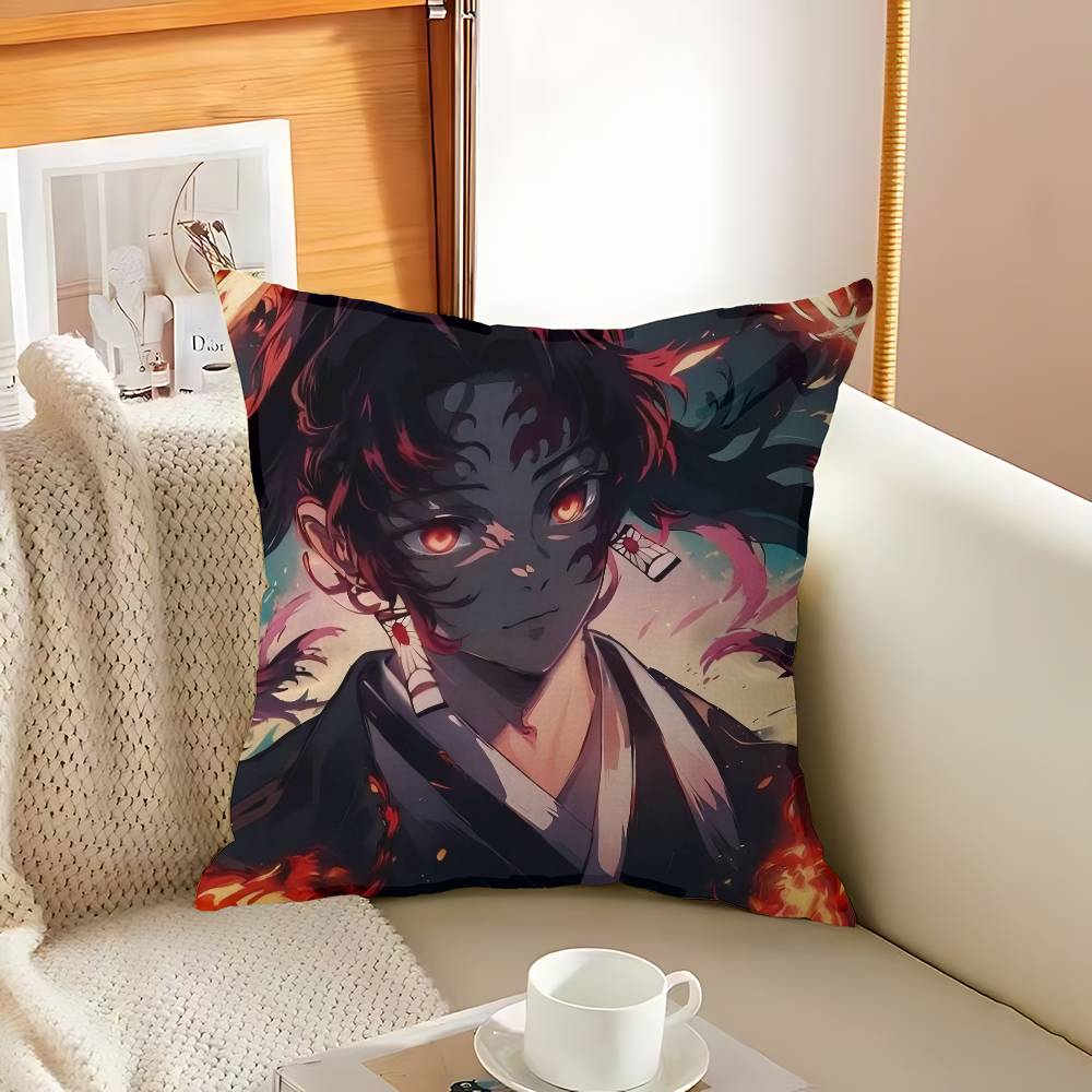 Anime Demon Slayer Kochou Shinobu Stitch Lucky Dragon Pillow Cover Sofa Cushion Cover Home Room Decoration Children Gift