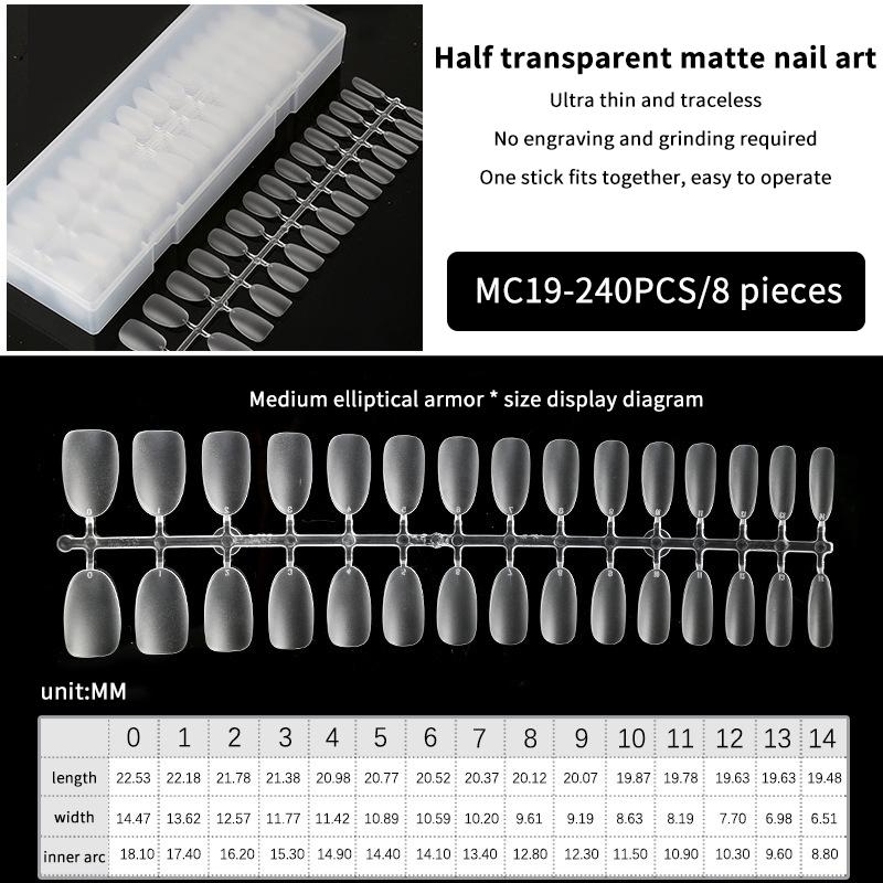 

240Pcs Full Cover Press On Nail Tips Stiletto Almond Square Coffin French False Fake Soak Off Gel Nail Extension Tips Capsule MC19