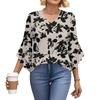 Blouses For Women Dressy Casual 3/4 Length Sleeve Womens Tops V Neck Tshirts Shirts With Flared Sleeve