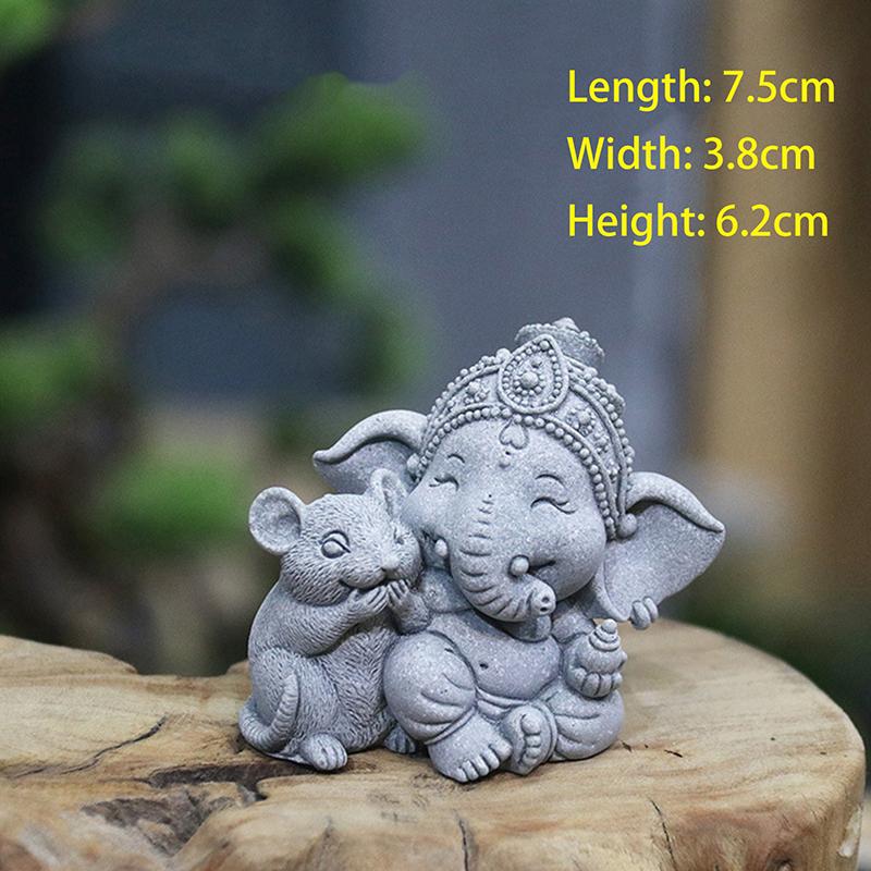 1Pc Elephant Statue With Hands Clasped In Prayer Position, A Guardian Elephant Statue, For Home Decoration.