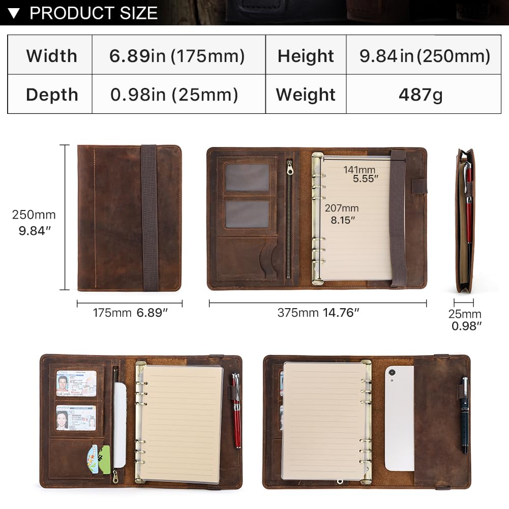 Family A5 System Planner with Protective Binder and Paper Sheets Multifunctional Business Office Perfect for iPad Features Pen 4 Card and 1 Zipper