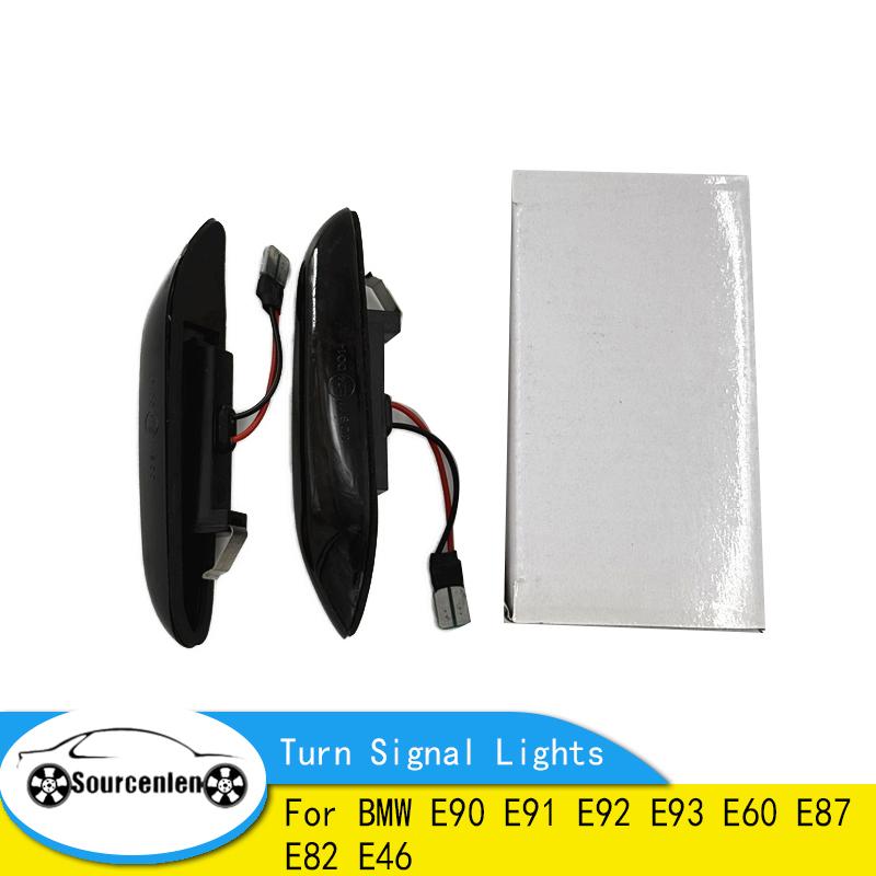 2Pcs LED Side Marker Light Flowing Water Indicator Turn Signal Lights For BMW E90 E91 E92 E93 E60 E87 E82 E46 Flowing Water 2pcs