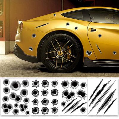Cool Funny Bullet Hole Pattern Car Motorcycle Helmet Bike DIY Sticker Decal