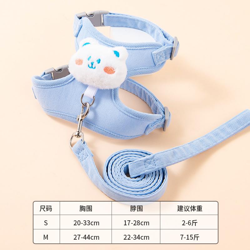 Cat Pulling Rope Anti Breaking Loose Special for Going out Cat Vest Chest Strap Small Dog Dog Anti-Skid Cat Rope