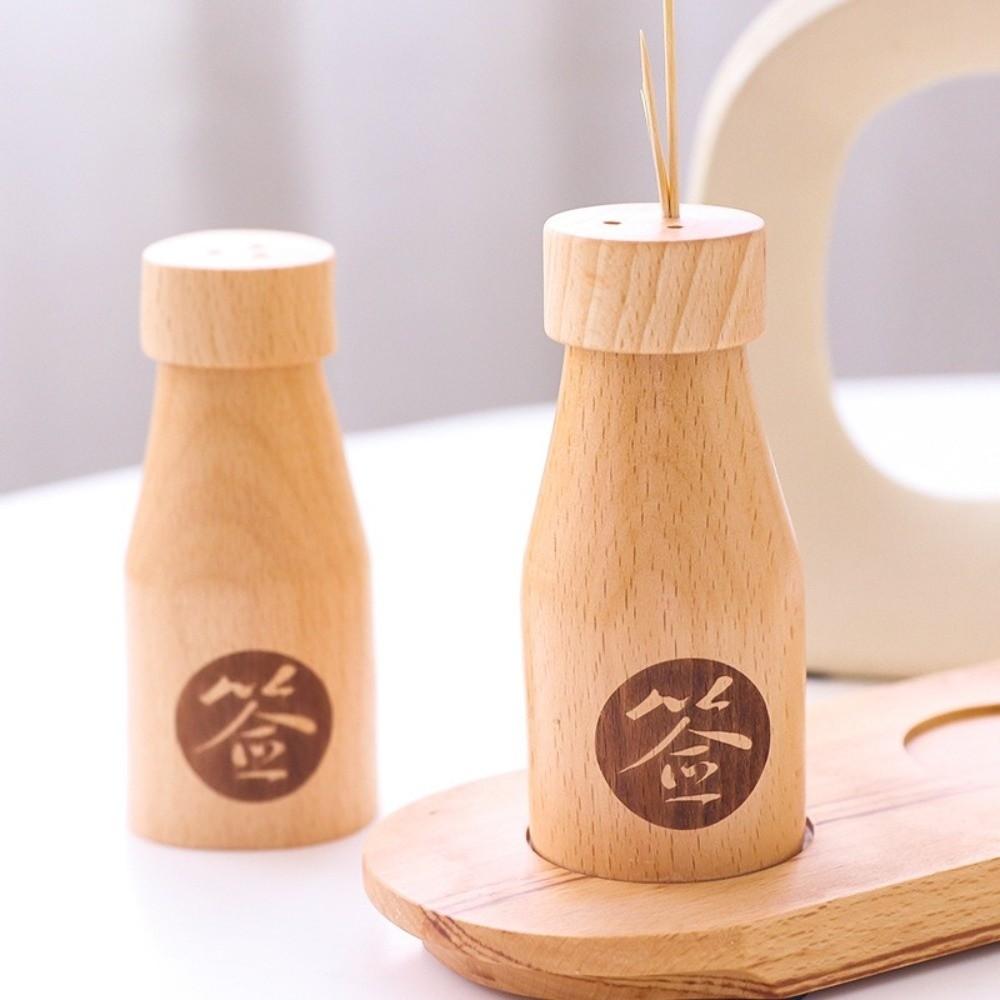 Portable Beech Wood Toothpick Box Wooden Toothpick Storage Container Toothpick Case  Restaurant