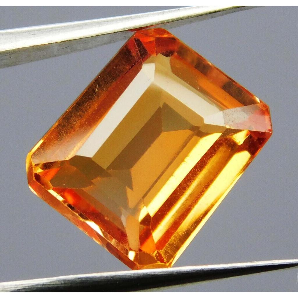 Natural Orange Sapphire Loose Gemstone 6.60 ct Emerald Cut Untreated September Birthday Birthstone