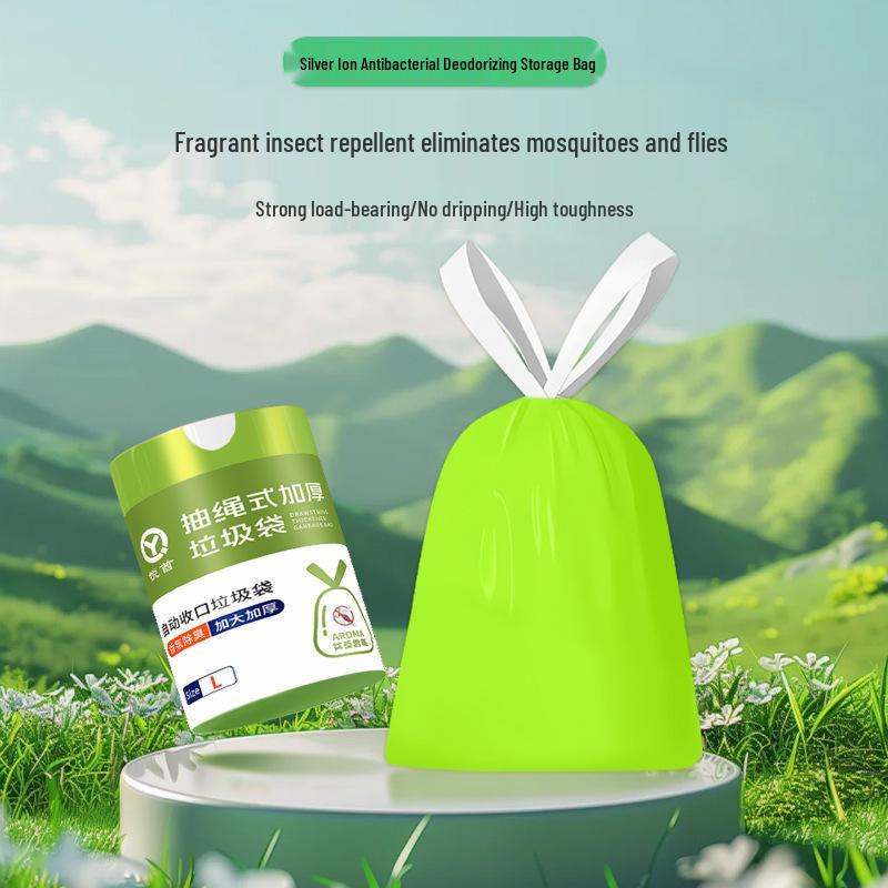 Mugwort Mosquito Repellent Extra Large Drawstring Garbage Bags for Kitchen Use