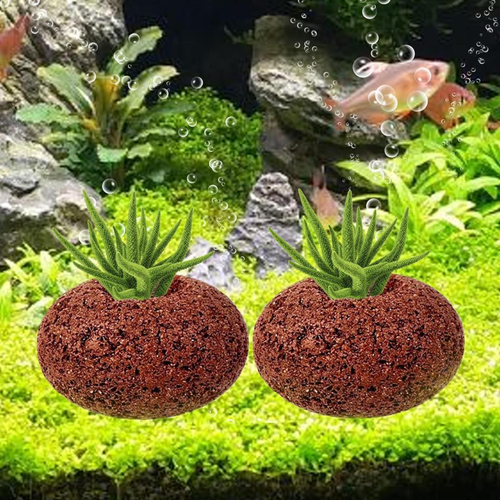 Aquarium Plant Weights 4 Pieces Volcanic Stone Anti-Floating Aquarium Stones Fish Tank Accessories For Freshwater Shrimp Pond