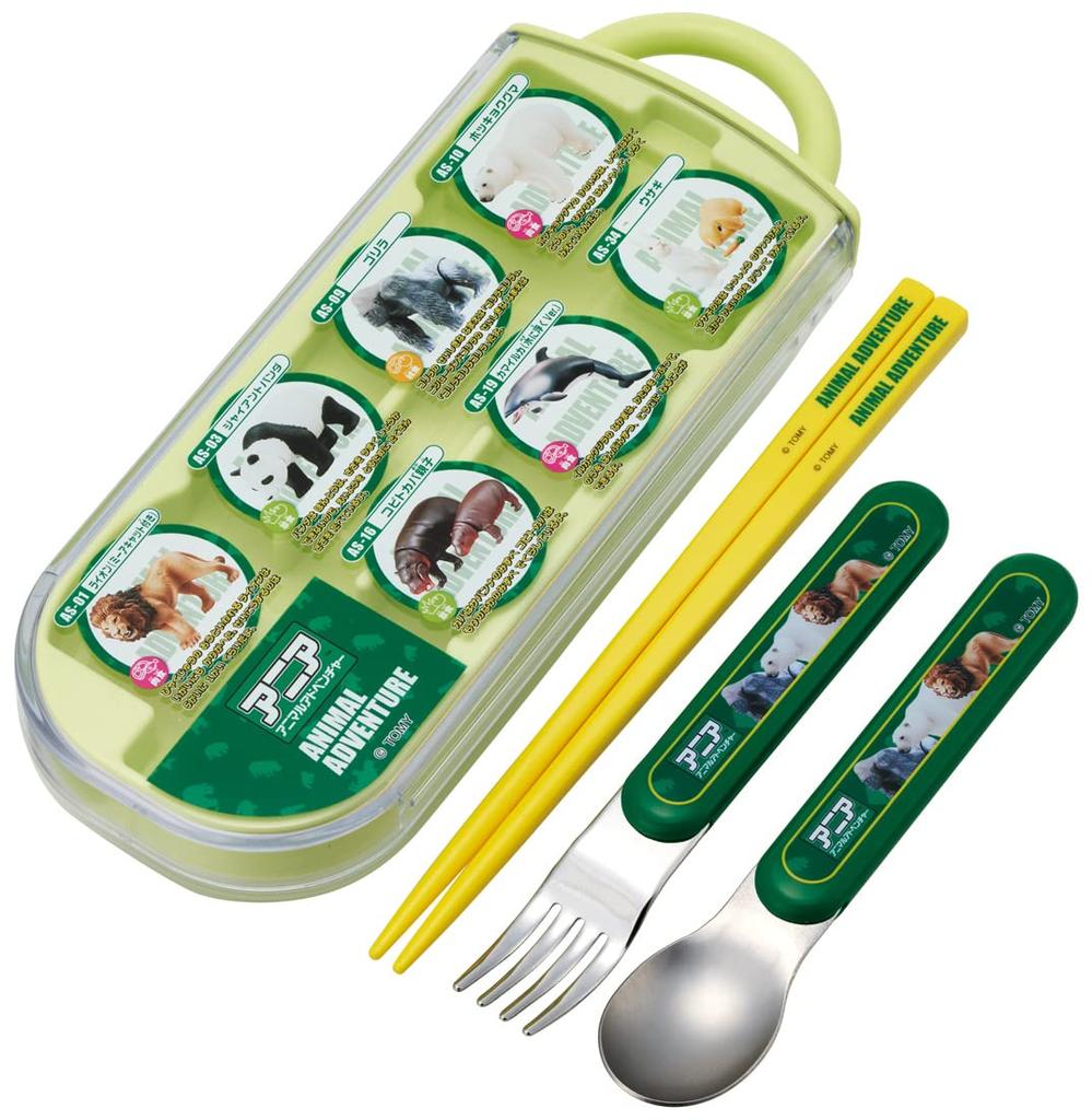 Skater Ania 23 Trio Set of and Fork for Made In Chopsticks, Spoon, Children, Antibacterial, Japan, TACC2AG-A