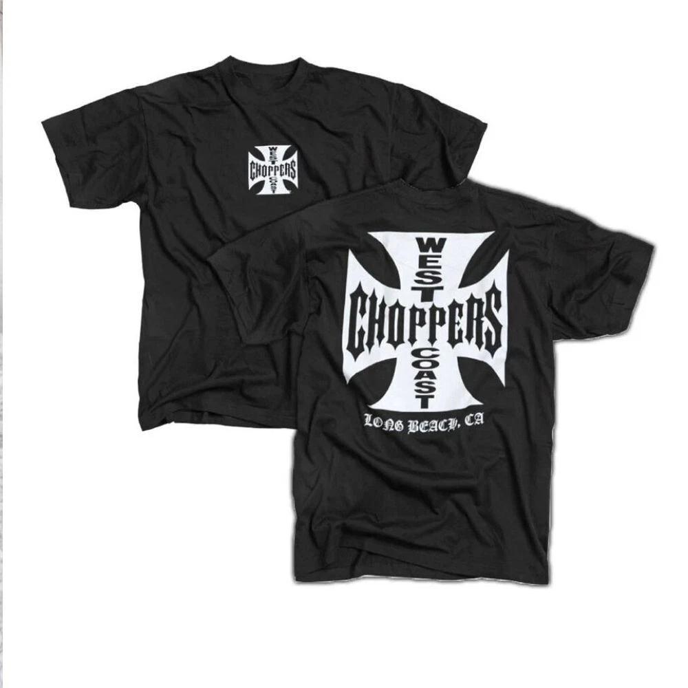 Черная футболка с графикой с двух сторон West Coast Chopper, летняя футболка унисекс 2XL