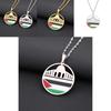 Durable Stainless Steel Pendant Necklace With Ethnic Style Aksha Mosque And Palestine Charm