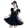 Large size swimsuit women's 1011 one-piece skirt split boxers conservative and slightly fat mm thin to cover meat hot spring loose