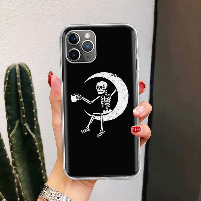 Spooky Skull Funny Dance Skeleton For iPhone 17 Air 16 15 14 Plus 13 Mini 12 11 Pro Max Phone Case 16E 7 Print 8 SE Fundas Cover