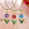 Elegant Tulip Clavicle Necklace with Romantic Floral Design