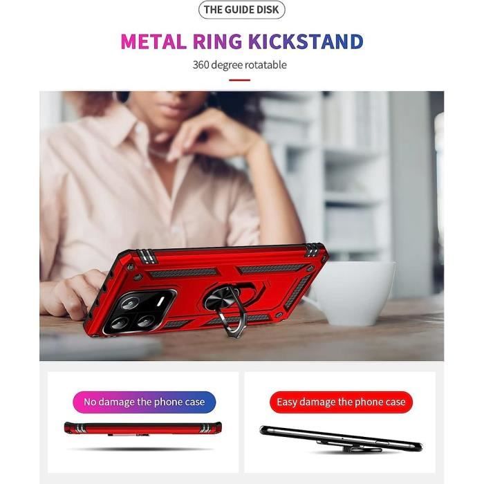 Skyddsskal - Xiaomi - 14 - Röd - Hårt - 360° metallstöd