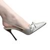 Bow Sexy High Heels Sandals Women Pointed Toe Heeled Shoes 2025 New Summer Dress Slippers Woman Pumps Sandalias Mujer