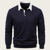 New Autumn Fashion Design Polo Neck Sweatshirts for Men Casual and Social Wear Quality Cotton Mens Sweatshirts