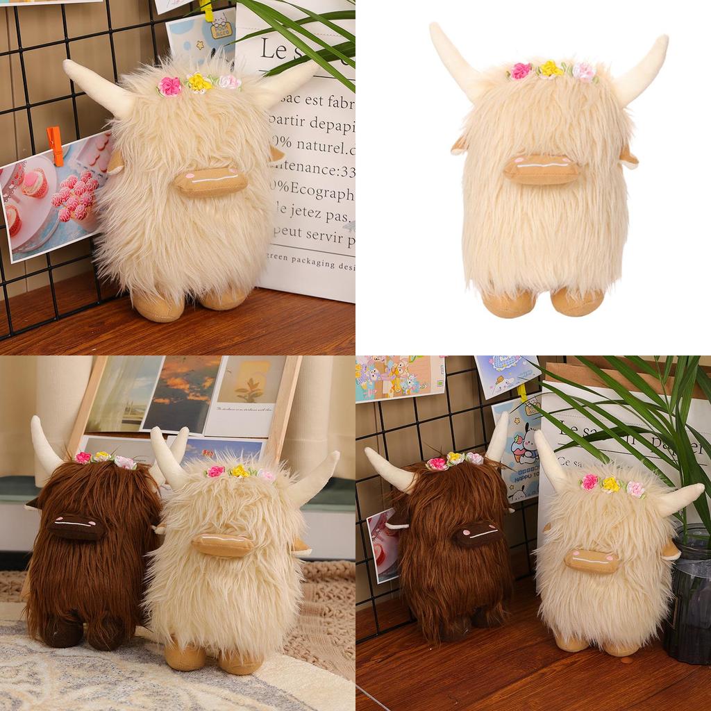 Highland Cow Plush Toy For Home Decor And Play Scottish Cattle Stuffed Animal