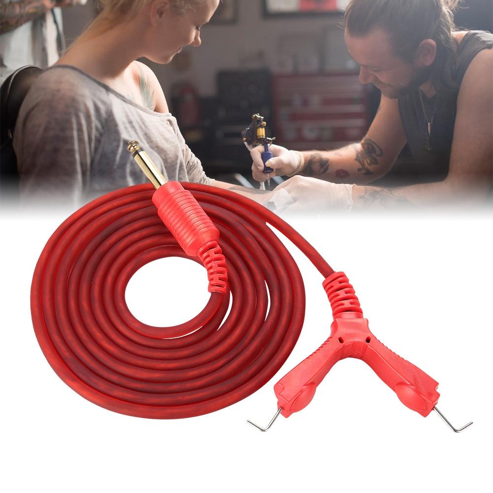 2m Tattoo Power Supply Silicone Clip Cord Tattoo Hook Line for Tattoo Machine (Black)