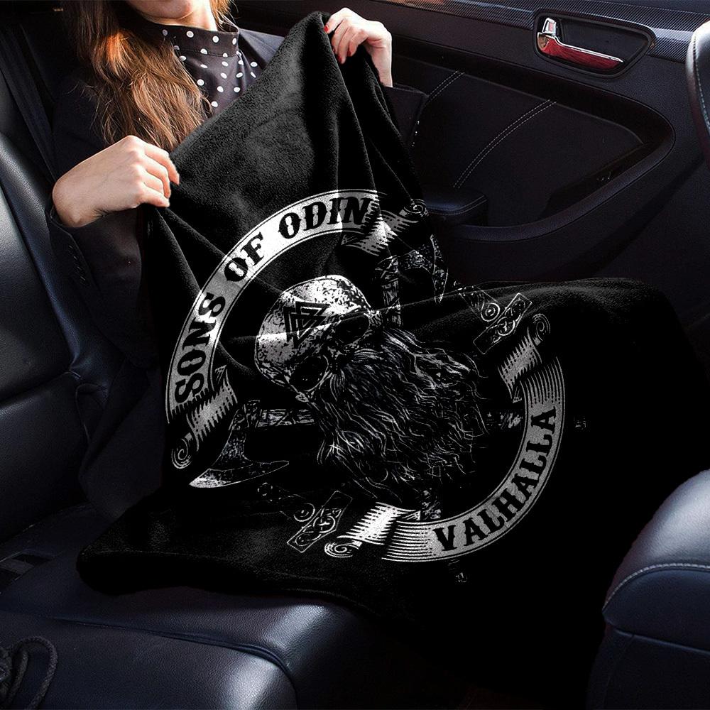 1pc Sons of Odin Valhalla Throw Blanket Soft Flannel, Cozy All Season Polyester Perfect for Home, Office