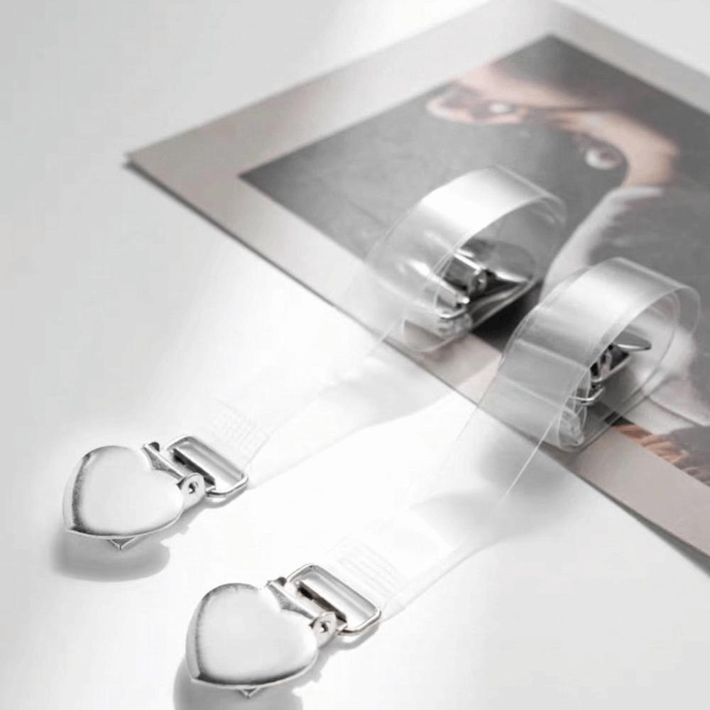 Transparent Invisible Shoulder Strap Adjustable Heart Duckbill Clip Bra Clasp Anti-Slip Invisible Camisole Clip Underwear