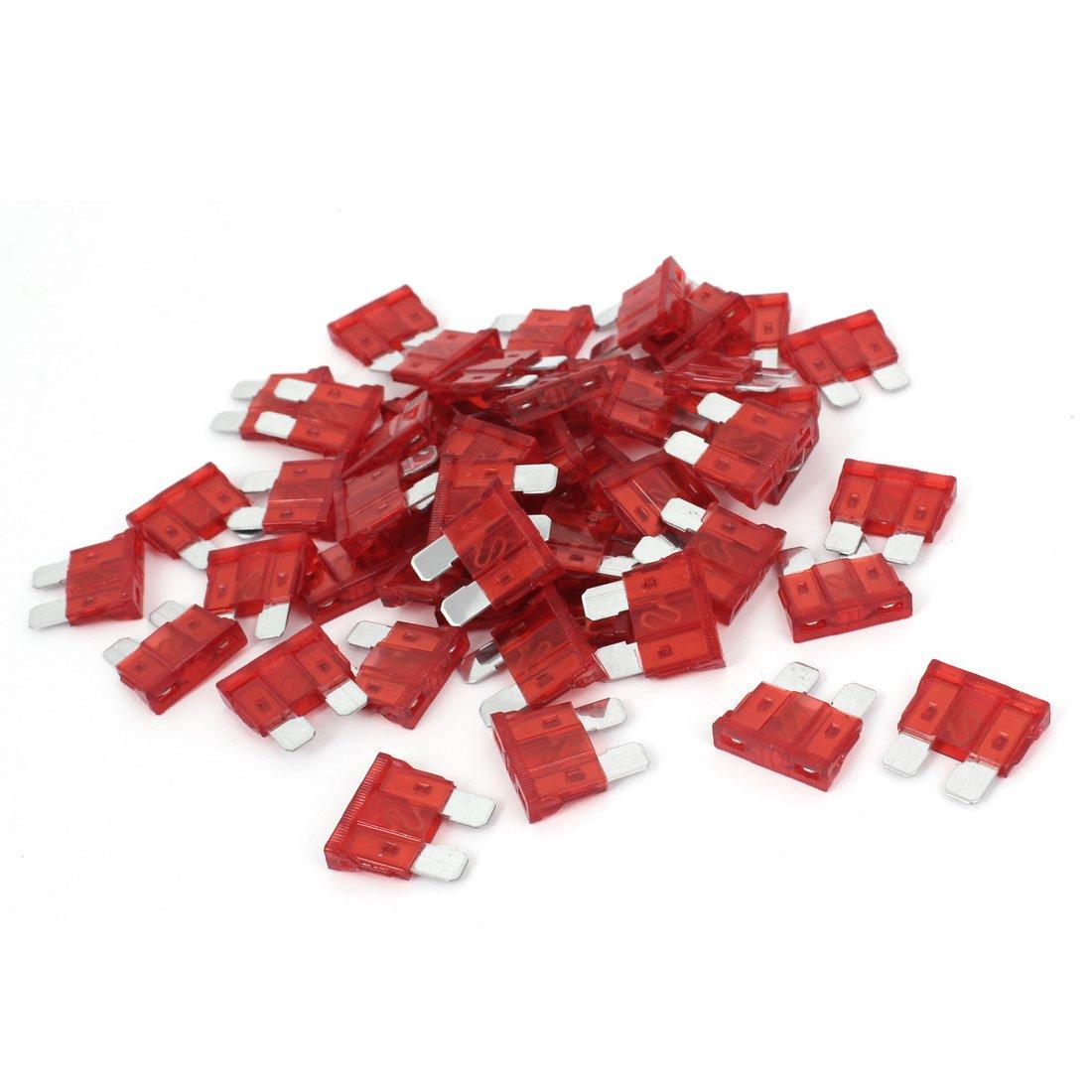 uxcell Flat Fuse Car Blade Fuse Silver Tone 10A 50