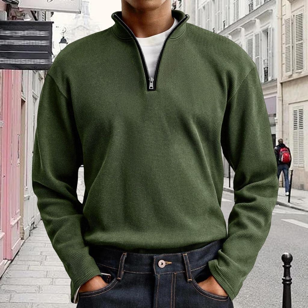 Men's Casual Pullover Lightweight Neck Sweatshirt Long Sleeve Shirts