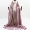Fashion Pearl Chiffon Hijab Shawls Of Muslim Women Solid Color Head Wraps Scarf For Ladies
