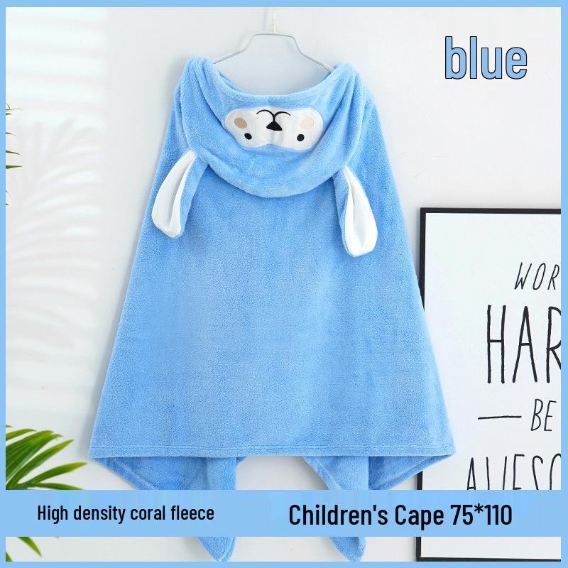 

Children s Cartoon Hooded Bath Towel Poncho - Absorbent Coral Fleece Bathrobe for Babies and Kids 70*140