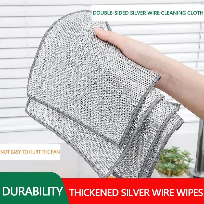 5pcs Wire Wipes Kitchen Cleaning Cloths Reusable