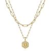 Gold Layering Paperclip Chain Necklace Adjustable Initial Necklace Jewelry