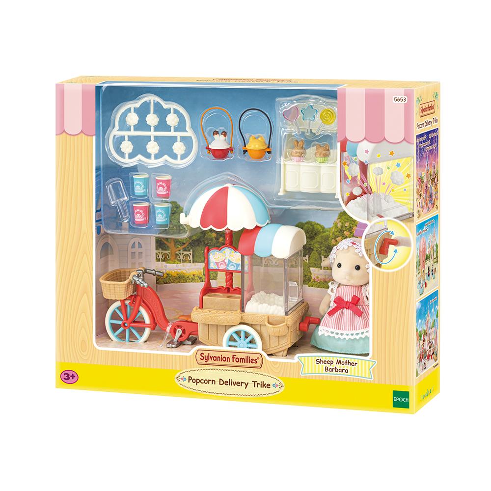[toytron] Sylvanian Families Popcorn Bicycle Set & Sheep Family Figures by toytron