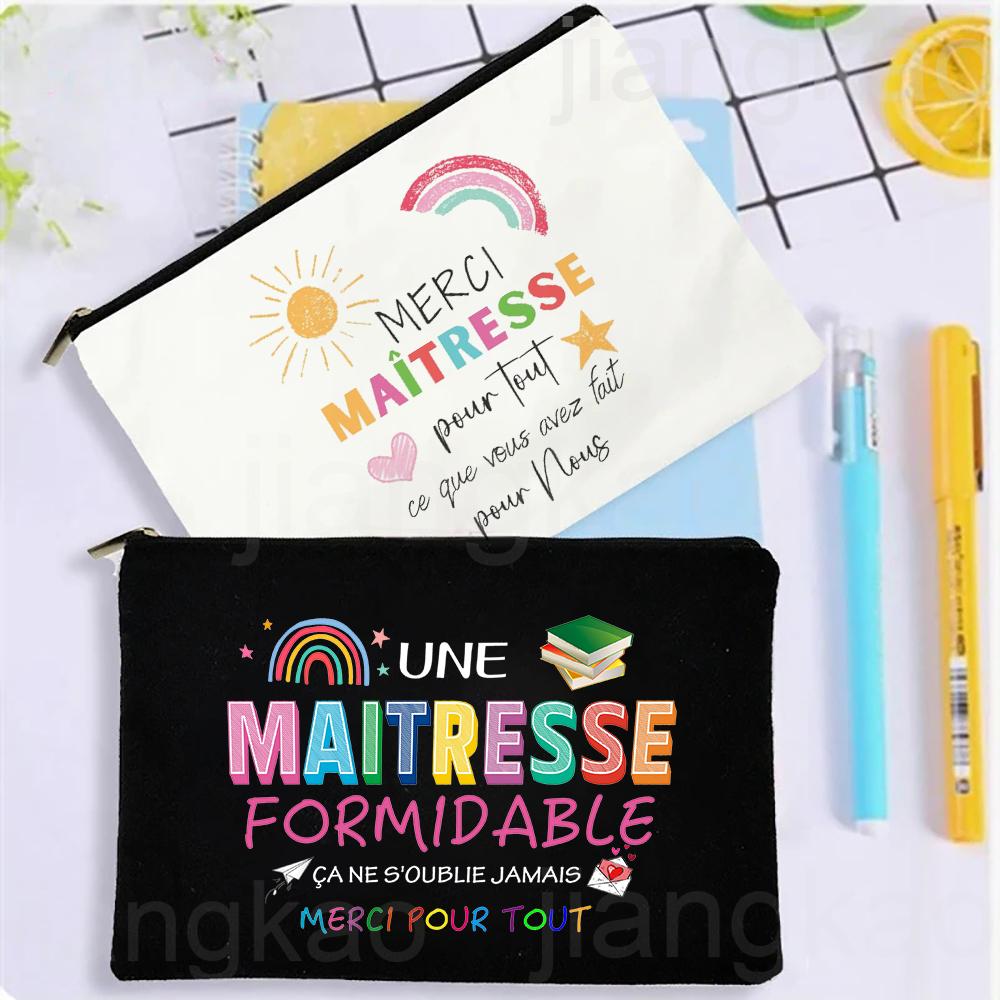 Thank You Teacher for Everything You Have Done for Us Printed Pencil Bag Stationery Bags Travel Makeup Pouch Gift for Teachers