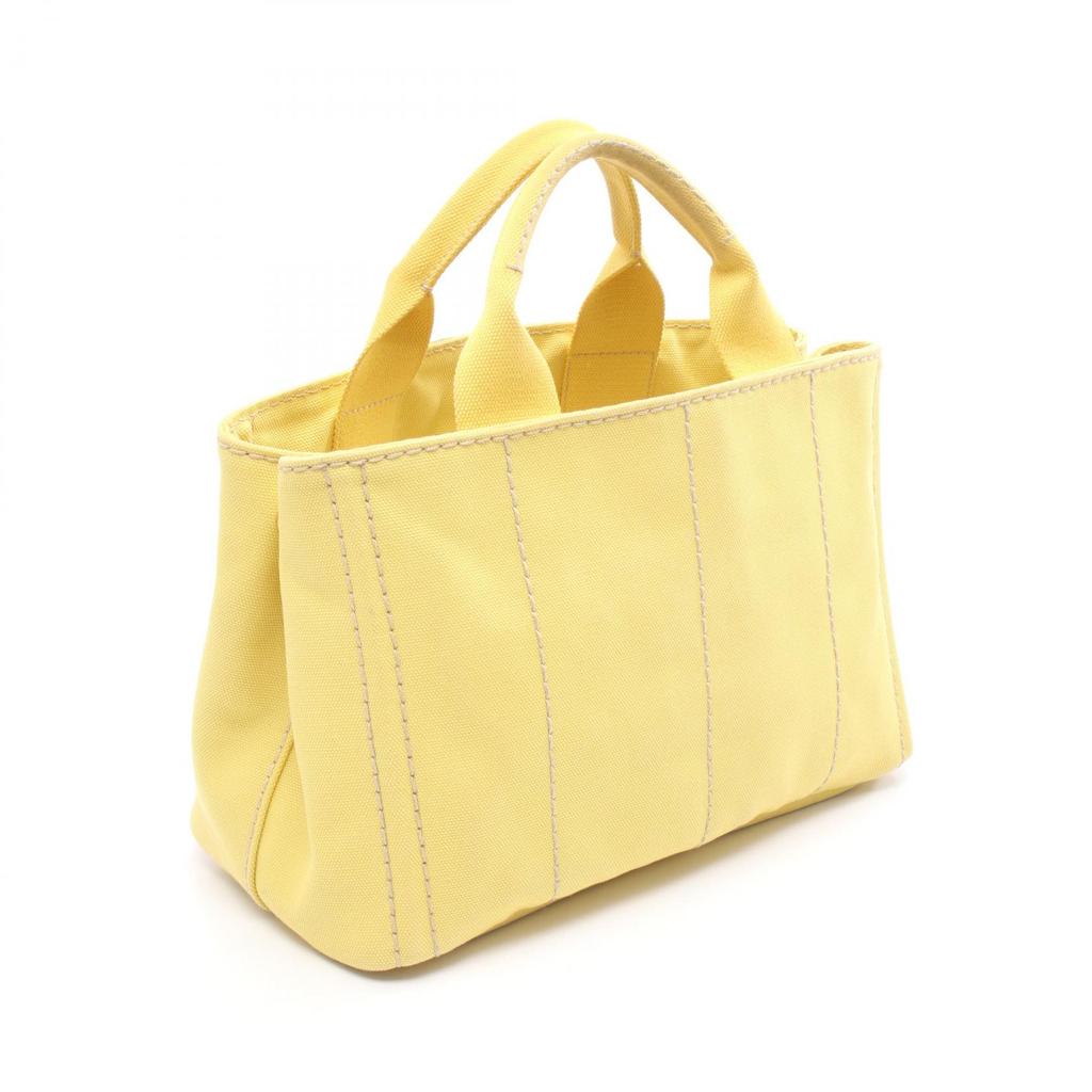 Used PRADA CANAPA Canapa Mini Tote Bag BN2439 Canvas Yellow Used Women