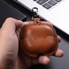 Business‑Style PU Leather Earbuds Case with Hook for Huawei FreeClip 2, Shockproof Protective Cover