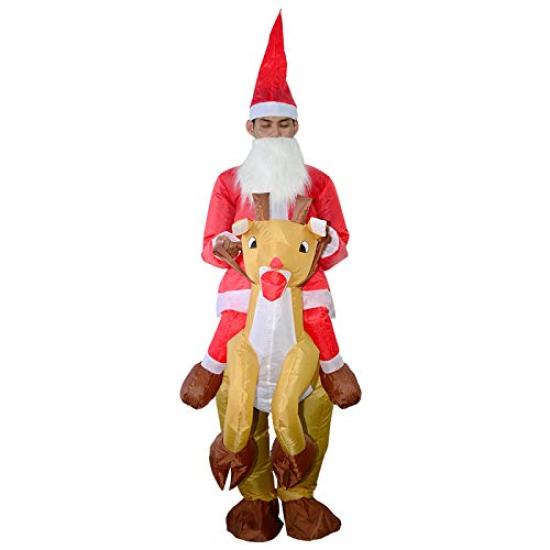Inflatable Cosplay For New Year Party USB Air Funny Goods Clothes, Christmas, Santa, Deer, Clothes, Disguise, Costume, Kigurumi, Adults, Year-end