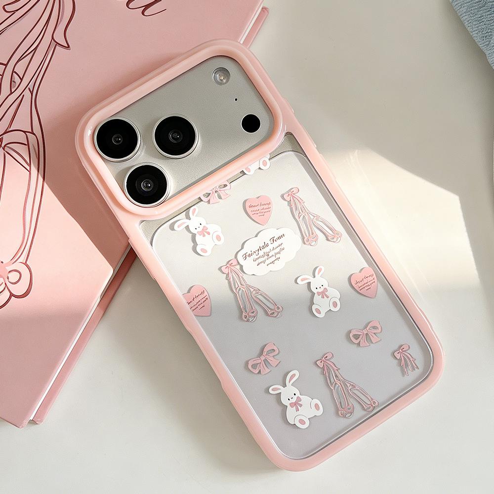 Ins Style Rabbit Doll iPhone Case for 11/12 and 15/16/17 Pro Max