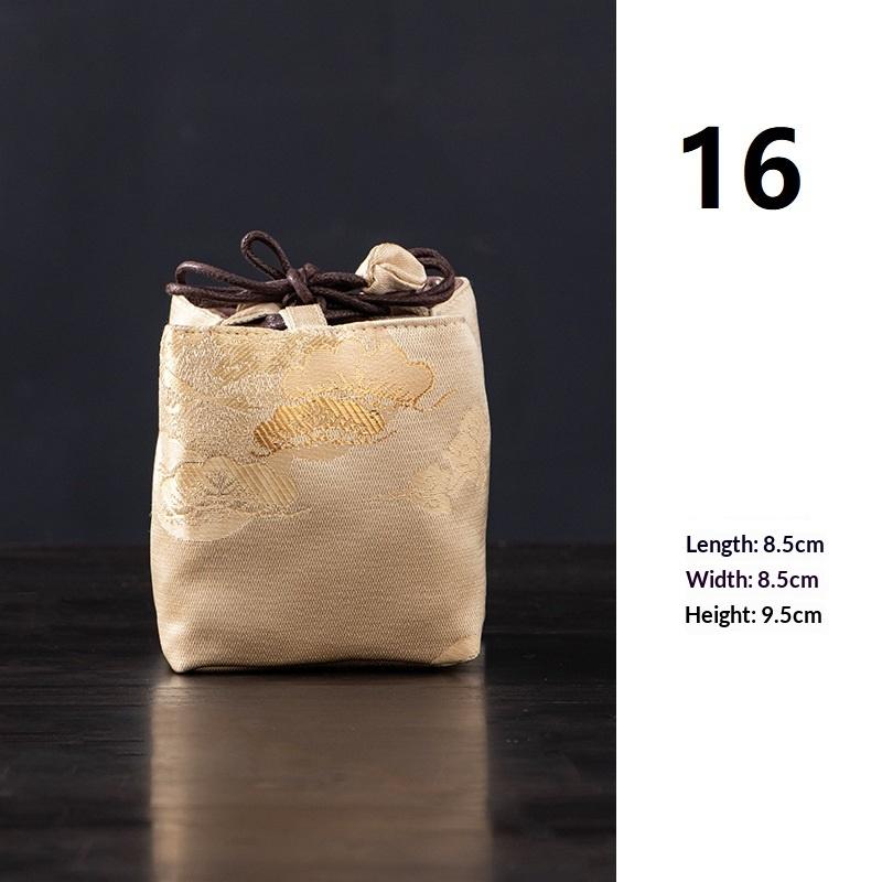 Tea Set Storage Bag Chinese Style Thickened Multi-Functional Teapot Cloth Pouch Protective Portable for Holiday Trips