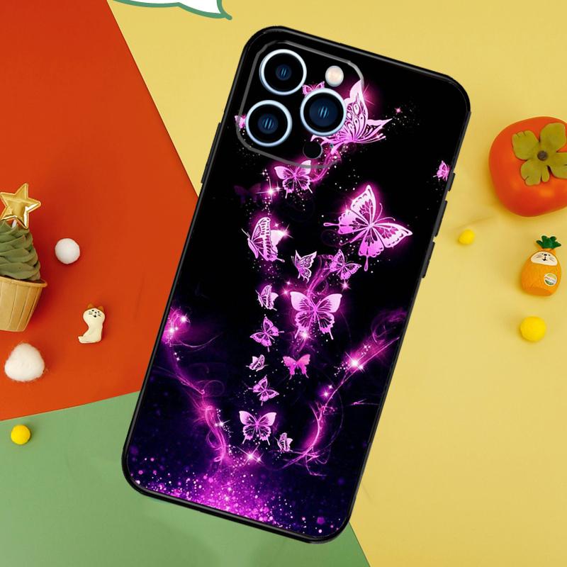 Black Beautiful Butterfly Phone Case For iPhone 17 Pro Max16 15 14 13 11 12 Pro Max Plus 12 13 Mini 16e 17 Air Cover