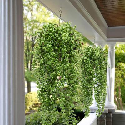 2pcs Aritificial Green Plants, Mesh Ground Leaves, Vine, Home Decoration, Hanging, Winding Vine, Artificial Flower