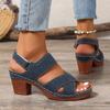 Neue Sommer Neue Dicke High Heel Sandalen Damen Cross Band Mode Strand Klettverschluss Anti-Rutsch Plateau