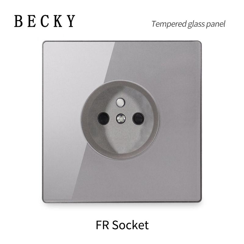 

Ultra Thin Glass Wall Switch EU UK Standard 16a Socket Large Panel Wall Light Square Switch Socket 86mm Home Hotel Decoration 86x86mm