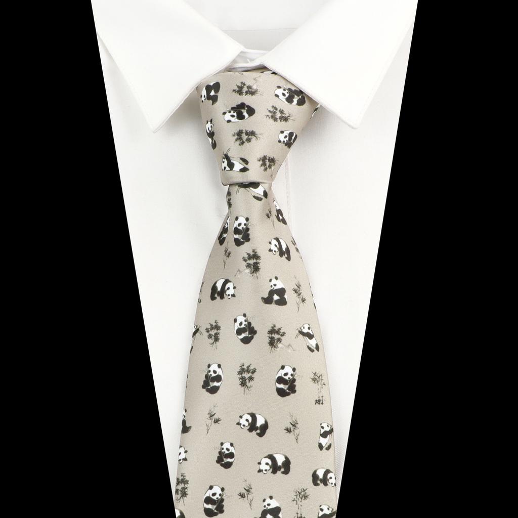 Krawaty Męskie Vintage Imitacja Jedwabiu Graffiti Krawat Panda Koń Malarstwo Krawat Dla Mężczyzn Ślub Biznes Miękki Nadruk Krawat Weddi